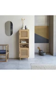 One Design Masif Ahşap Çok Amaçlı Dolap Hazeran 2 Kapaklı Ve Açık Raflı Masif Dolap - 1