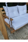 Buğlem Berzbuğ Wooden Kurdale Salıncak 140 Cm Minderli Bahçe Teras Balkon - 6