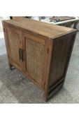 One Design Hasır Vitrin Hazeran Gümüşlük Doğal Ahşap Vitrin - 5