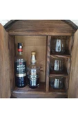Veraart El Yapımı Yuvarlak Eskitme Ahşap Içki Viski Dolabı thumbnail 5
