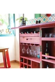 Mywoodteks Ahşap Pembe Bar Dolabı Alkol Dolabı Içki Dolabı Çok Amaçlı Dolap - 1