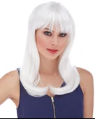 Beyaz Renk Uzun Parti Peruk 60 cm - 2