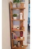 DizyWood Ahşap Masif Doğal Kitaplık Raf Düzenleyici Dekoratif - 1