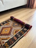 58x90 cm El Dokuma Renkli Küçük Antik Halı, Vintage Tutkunları için Anadolu Yün Halısı - 2