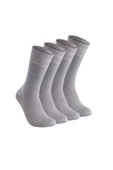 Elchee wear  Vegan Ve Organik Gri Bambu Unisex Oversize, Büyük Beden Çorap 4 Çift 45-48 thumbnail 2