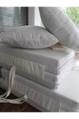 BUĞLEM 10 Cm Sert Süngerli Ahşap Bahçe Yatağı 180x200 Perde Mınder Tente Yastık Tente Seti - 5
