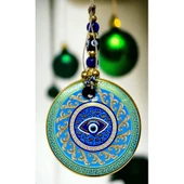 Yaldızlı Turkuaz Renk Duvar Süsü Cam Duvar Dekoru - 2