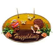 Keyifli Kadınlar El Yapımı Hoşgeldiniz Yazılı Kapı Süsü - 1