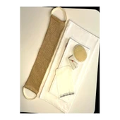 %100 Keten Sırt Lifi, Yüz Lifi, Kese, Ponza Taşı 1. Sınıf Baş Ve Vücut Havlusu 6lı Banyo Hamam Seti - 3