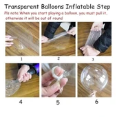 Kırmızı Simli Yuvarlak Şeffaf Balon 24 İnç - 3