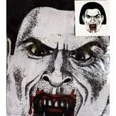 Yüze Yapışan Kafaya Tam Geçmeli Streç Kanlı Vampir Maske Bez Maske Model 2-2 - 1