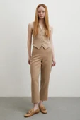 Önü Pensli Skinny Kumaş Pantolon Vizon - 3