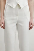 Önü Pensli Skinny Kumaş Pantolon Ekru - 5