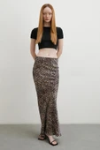 Leopar Desenli Verev Etek Bej - 4