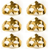 Altın Metalize Renk Düz Balo Parti Maskesi - 1