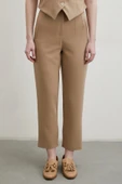 Önü Pensli Skinny Kumaş Pantolon Vizon - 4