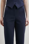 Önü Pensli Skinny Kumaş Pantolon Lacivert - 5