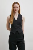 Astarlı Kuplu Yelek Siyah - 1