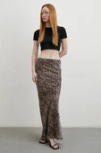Leopar Desenli Verev Etek Bej - 3