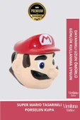 Deluxe Tasarım Dekoratif Estetik Armağan Sevgili Dost Aşk Arkadaş Porselen Super Mario Kupa Bardak - 1