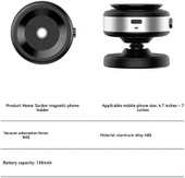 Elektirikli Vakum Magsafe Uyumlu Döner Kafalı Araç İçi Telefon Tutucu (Zeminler İçin De Olur) M12 - 6