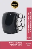Deluxe Tasarım Dekoratif Estetik Armağan Sevgili Dost Aşk Arkadaş Porselen Siyah Kupa Bardak - 1