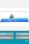 Özel Üretim Batmayan Yeşil Gemi Yıl Dönümü Aşk Sevgili Doğum Günü Hediye Akvaryum thumbnail 2