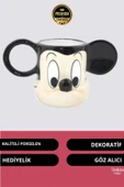 Deluxe Tasarım Dekoratif Estetik Armağan Sevgili Dost Aşk Arkadaş Porselen Mickey Mouse Kupa Bardak - 2