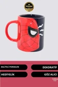 Deluxe Tasarım Dekoratif Estetik Armağan Sevgili Dost Aşk Arkadaş Porselen Spiderman Kupa Bardak - 2