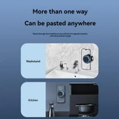 Elektirikli Vakum Magsafe Uyumlu Döner Kafalı Araç İçi Telefon Tutucu (Zeminler İçin De Olur) M12 - 7