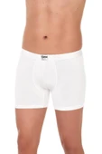 3 Adet Yıldız Erkek Bambu Likralı Boxer Short Beyaz 320 - 1