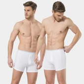 Türen Erkek Likralı Düğmeli Boxer (2'li Paket) 135/Beyaz - 1