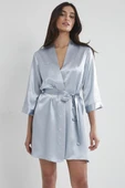 Pierre Cardin Saten Kısa Tek Sabahlık 1010 Mist - 1