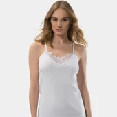 Türen Kadın Güpür Detaylı İp Askılı Kaşkorse 2'li Pamuklu Atlet 219/Beyaz - 3