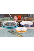 OMS 11159 - Tanzanite - 24 Parça, Etnik, Modern, Çağdaş Tasarımlı 1. Sınıf Porselen Yemek Takımı - 2