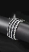 Kadın 316 L Çelik Vip Seri Antialerjik Baget Zirkon Taşlı Su Yolu Bileklik  Ölçüleri 17cm + 3 cm uzatma 3 MM Taş Boyutu - 6
