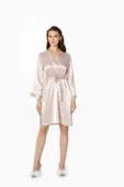 Pierre Cardin Saten Taşlı Bride Gelin Sabahlık 1000 - 5