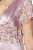 Pierre Cardin Saten Dantelli Midi Sabahlık 1020 Pudra - 2