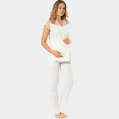 Türen Kadın Lohusa Pijama Takımı 3294/Krem - 1