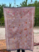 102x140 cm Türk Vintage Halı, El Dokuma Pıtrak Desenli Yün Anadolu Kilim, Ev Dekorasyonu çin Doğal Halı, Boho Stil Kilim - 1