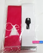 Taşlı Güpürlü Gelin Damat Takı Kurdela Kuşak 2 Adet - 2