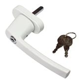 Anahtarlı Kilitli İspanyolet Pvc Pencere Kapı Kolu Çocuk Güvenlikli Pimapen Plastik Kulp Beyaz 1Adet - 2