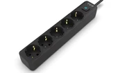 Inca IPW-44SY 5 port Akım Korumalı Led Tuşlu Priz 1.5M - Siyah - 2