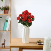 Nettenevime Yapay Çiçek Sardunya Demeti 40*25cm 1.Kalite KIRMIZI Koyu Balkon Çiçeği thumbnail 2