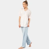 Empirme Patlı Battal Kısa Kollu Pijama Takım 3369/Mavi - 3