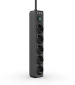Inca IPW-44SY 5 port Akım Korumalı Led Tuşlu Priz 1.5M - Siyah - 1