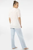 Empirme Patlı Battal Kısa Kollu Pijama Takım 3369/Mavi - 9