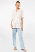 Empirme Patlı Battal Kısa Kollu Pijama Takım 3369/Mavi - 1