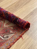 49x80 cm El Dokuma Rustik Desenli Küçük Kilim, Kahverengi & Kırmızı Küçük Boy Anadolu Kilim - 6