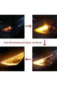 SAHLAN   Selamlamalı Açılış Animasyonlu Far Kaşı Beyaz Audi Stil Kayar Sinyalli Far Üstü Slim Led - 4